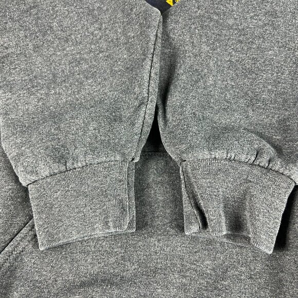 Y2K Jerzees Michigan Wolverines Sweatshirt Medium Dark Grey Distressed Hoodie - Picture 9 of 16